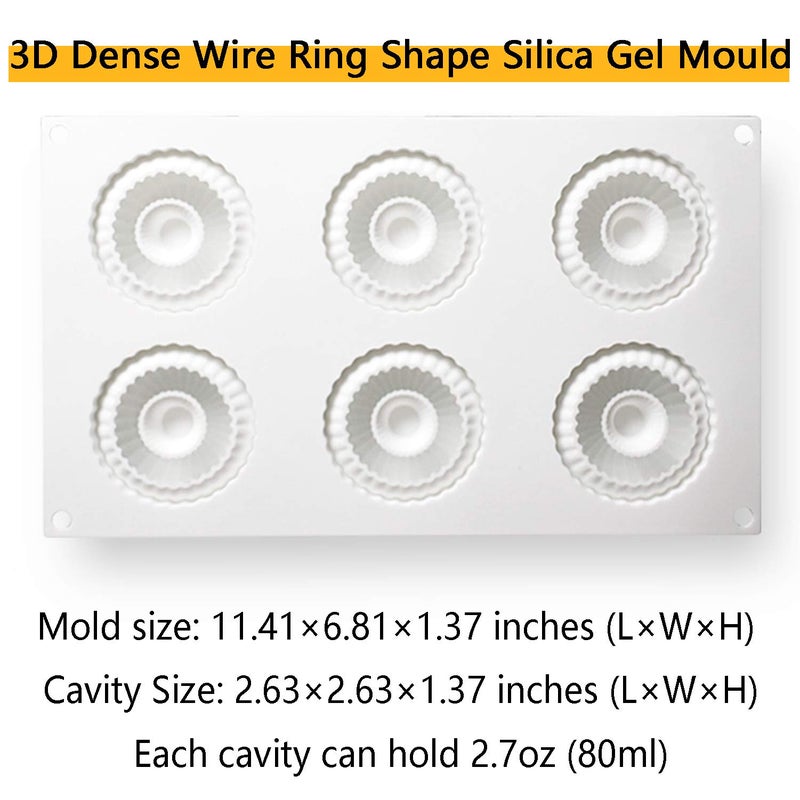 OCPO Kitchen Mini Silicone Mold for Baking Mousse & Cake, French Dessert Mold for Pastry Donuts Chocolate Brownie Jello (6-Cavity) - Image 2